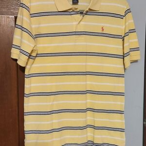 Polo by Ralph Lauren Yellow and White Striped Polo Shirt